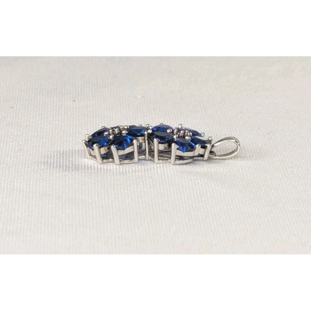 Lab Created Blue Spinel Pendant - Sterling Silver